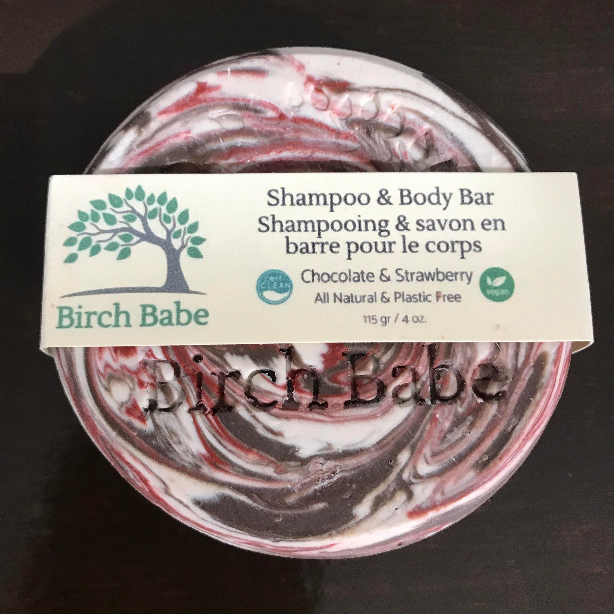 Chocolate Strawberry shampoo and body bar made in Canada by Birch Babe is a special dreamy blend that will leave your hair silky, your body nourished and your bathroom smelling like a dream!