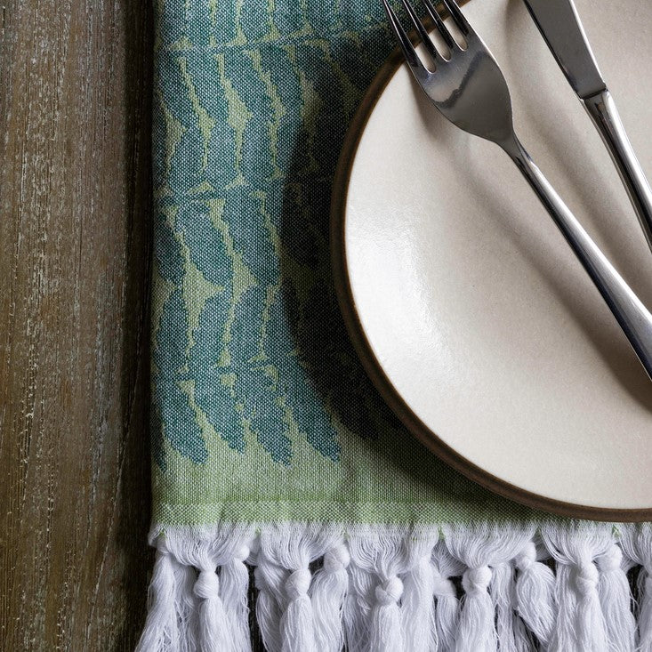 Turkish Cotton Hand Towel - Fern in Green