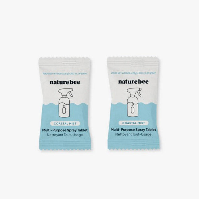 Set of 2 Nature Bee Coastal MistMulti-Purpose Cleaning Tablets in zero-waste packaging