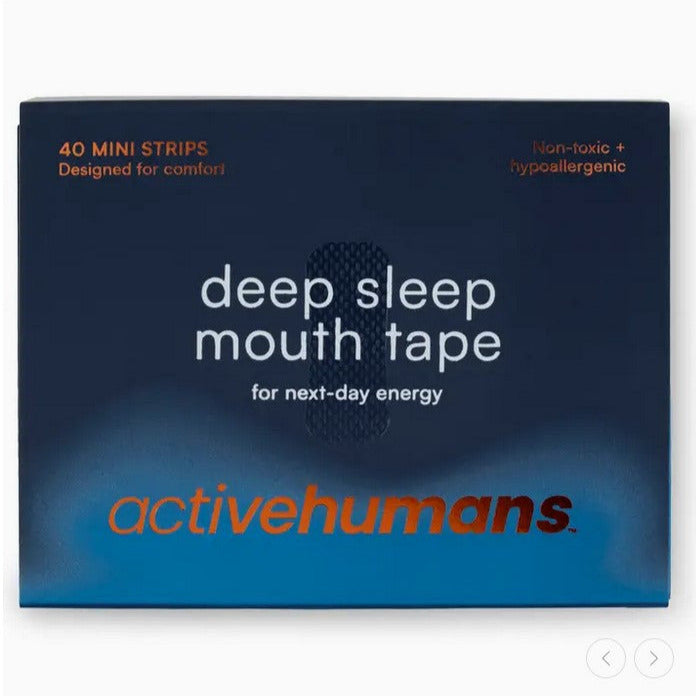 Active Humans Deep Sleep Mouth Tape Mini 40 Pack – front packaging view, hypoallergenic and non-toxic sleep aid strips