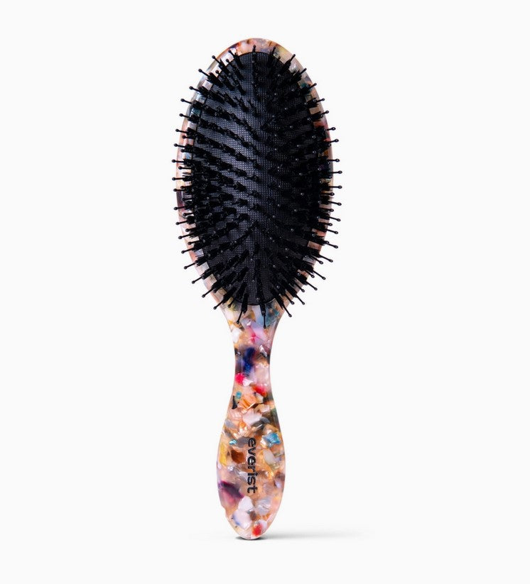 Everist Smooth & Shine Hair Brush with dual bristles and recycled multicolour handle for detangling, scalp massage, and frizz-free shine.