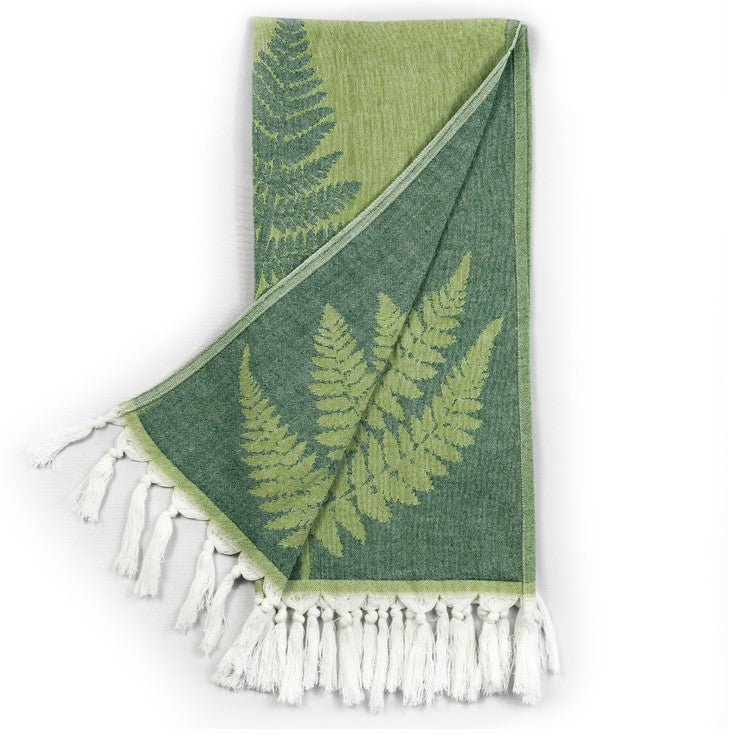 Turkish Cotton Hand Towel - Fern in Green