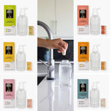 Nature Bee Clean Foaming Hand Soap Kits include one concentrated hand soap tablet and a refillable glass foamer pump bottle and are available in bergamot lime, sweet citrus, fresh lemon, honey clementine, warm coconut, and unscented
