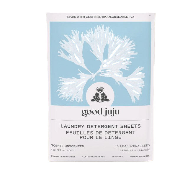 Good Juju Unscented Laundry Detergent Sheets 36 Loads Eco-Friendly