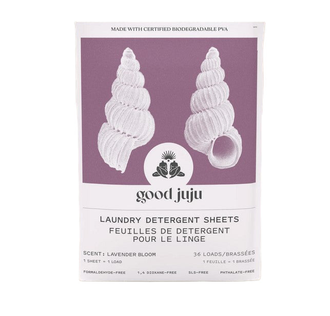Good Juju Lavender Bloom Laundry Detergent Sheets 36 Loads Eco Clean