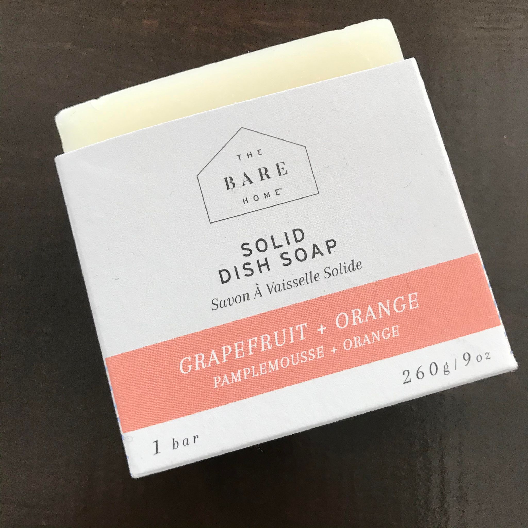 The plant powered suds in this solid dish soap grapefruit and orange dish soap made in canada by the bare home are tough enough to cut stubborn grease and baked on food.