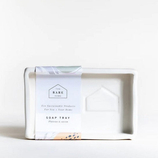 This Wwhite Pottery Soap Tray from The Bare Home. The Canadian brand teamed up with Hawkeye Pottery to create a tray that offers the right amount of clean design and the functionality we all love!