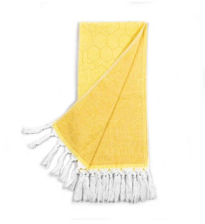 Turkish Cotton Hand Towel - Honeycomb Yellow and Orange