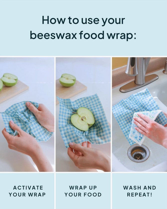 Blue Beeswax Wrap Set