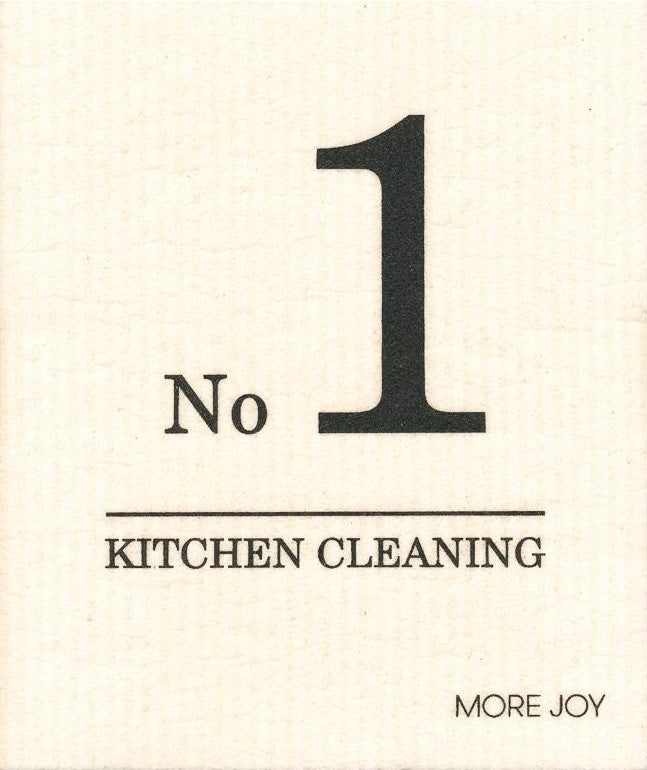 Compostable eco sponge cloth made of cellulose and features some positive affirmation, 'number 1 at kitchen cleaning' replaces paper towel by absorbing 20x its weight in liquid. Size 20 x 17 cm