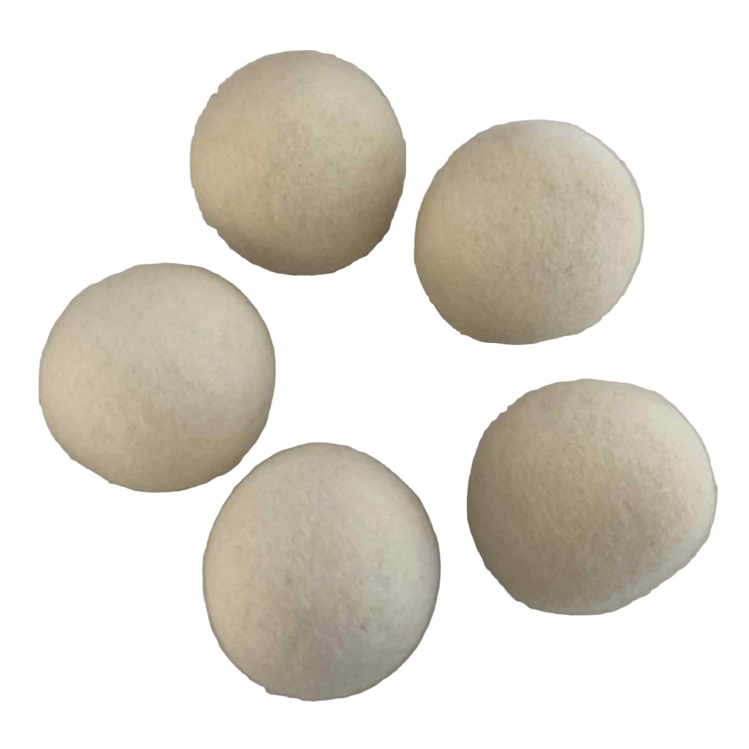 Set of 5 natural white large wool dryer balls – eco-friendly fabric softener alternative, plastic-free and reusable
