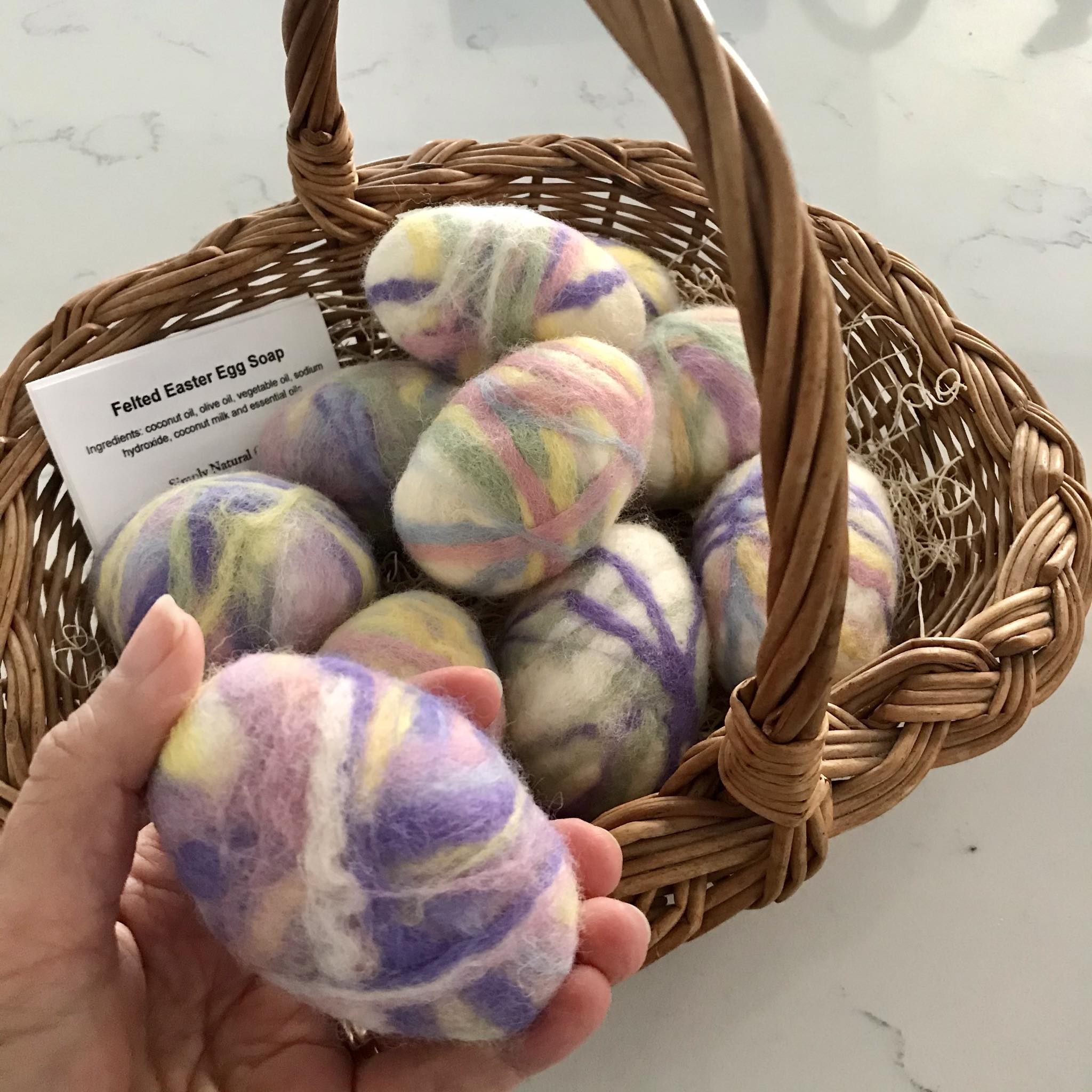handfelted vegan Easter egg soaps made in canada
