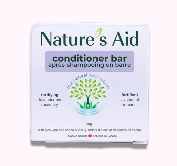 This Fortifying Rosemary Lavender Conditioner Bar from Nature's Aid will keep your hair nourished and residue-free as it strengthens the roots to promote healthier looking hair and supports growth.