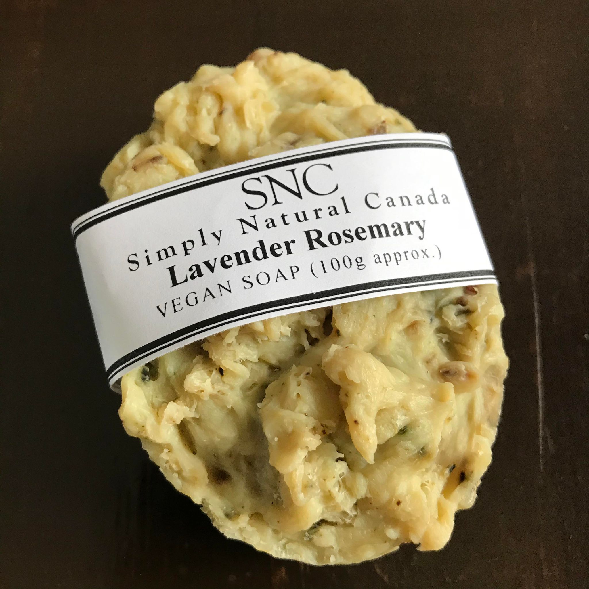 Lavender rosemary oval vegan soap made in Canada by Simply Natural Canada
