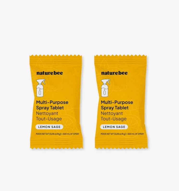 Set of 2 Nature Bee Lemon Sage Multi-Purpose Cleaning Tablets – plastic-free zero waste cleaner refills