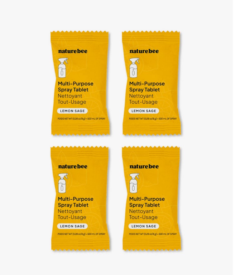 Set of 4 Nature Bee Lemon Sage Multi-Purpose Cleaning Tablets – eco-friendly Canadian cleaning solution