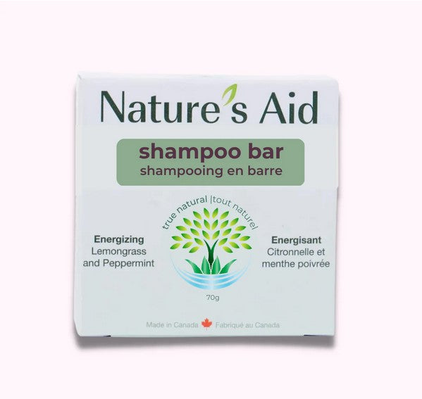 This Energizing Lemongrass and Peppermint Shampoo Bar from Nature’s Aid also features tea tree that will help energize and nourish your scalp for a refreshing, clean feeling from root to tip.This Canadian made 72 g. solid shampoo bar offers all the benefits of a liquid shampoo without the plastic packaging.