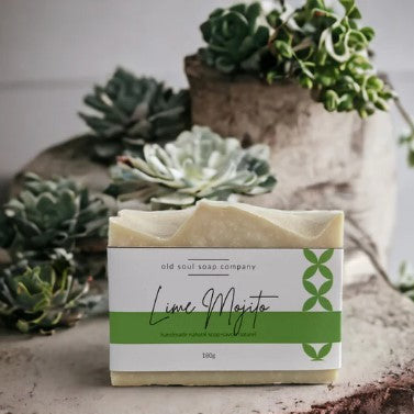 Love Mojitos? Chances are you'll also enjoy this Lime Mojito Artisan Soap from the Old Soul Soap Company. A refreshing blend of lime and spearmint will have you dreaming of drinks on the deck. This vegan friendly 6.5oz Canadian made essential oil soap has a revitalizing lime and spearmint scent. 