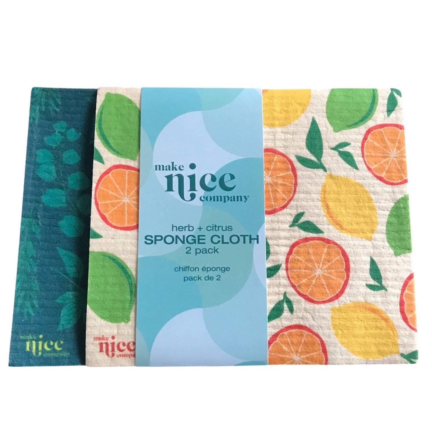 Made with cellulose wood pulp, this herb and citrus sponge cloth set of 2 is quick drying and naturally anti-bacterial making it a great tool for cleaning around your kitchen and drying dishes without leaving streaks or scratches