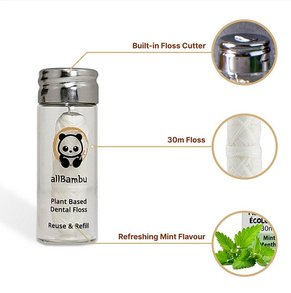 AllBambu's commitment to ethical and sustainable practices is evident through the certification of their premium quality floss as vegan and cruelty-free by PETA and Leaping Bunny. With a 30-meter spool, their floss is designed for long-lasting use. Convenient refills are available separately, ensuring you can maintain your commitment to sustainability without compromising on effectiveness.