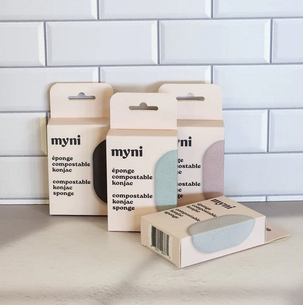 These Myni Konjac Sponges are ideal for gently exfoliating your skin. Plant-based and biodegradable, the sponges are made from konjac root fibers grown in Asia.