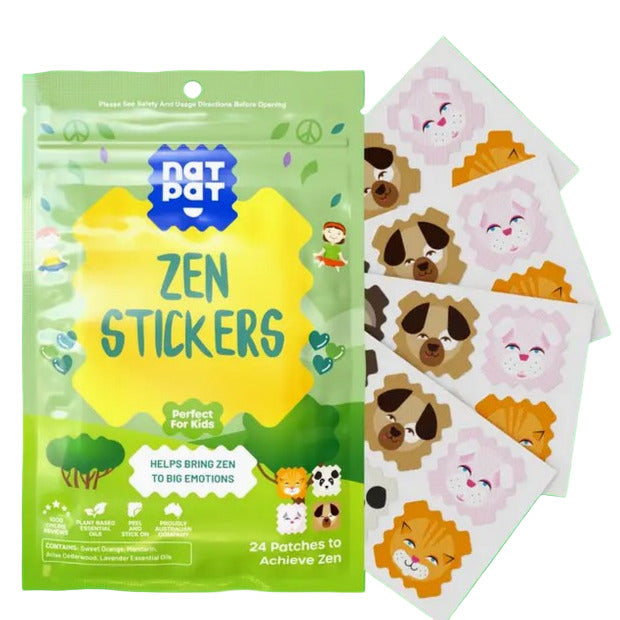 NATPAT ZenPatch calming and anti-anxiety stickers for kids – natural essential oil patches for stress relief and emotional balance