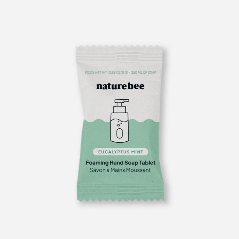 Nature Bee Eucalyptus Mint Foaming Hand Soap Tablet – Plastic-Free Refill with Cool, Herbal Scent