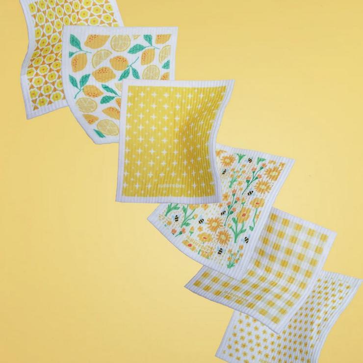 Yellow Swedish Sponge Cloth Set