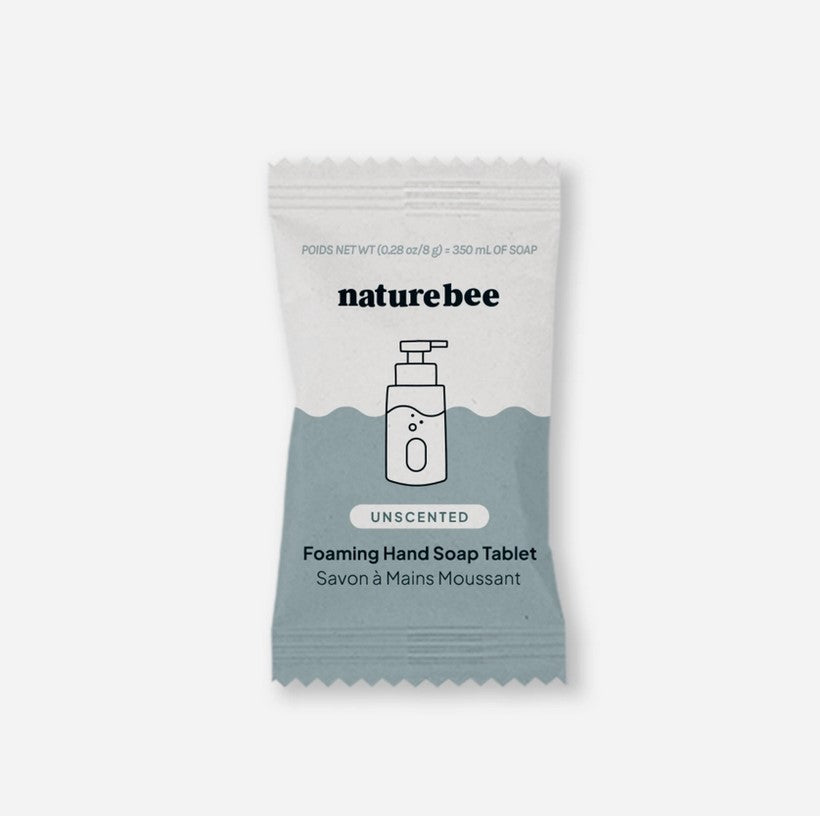 Nature Bee Unscented Foaming Hand Soap Tablet – Fragrance-Free Eco Refill for Sensitive Skin