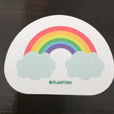 Rainbow cloud eco sponge by Plantish that expands in water and can be composted at end of use