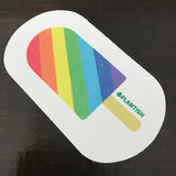 Rainbow popsicle eco sponge by Plantish that expands in water and can be composted at end of use
