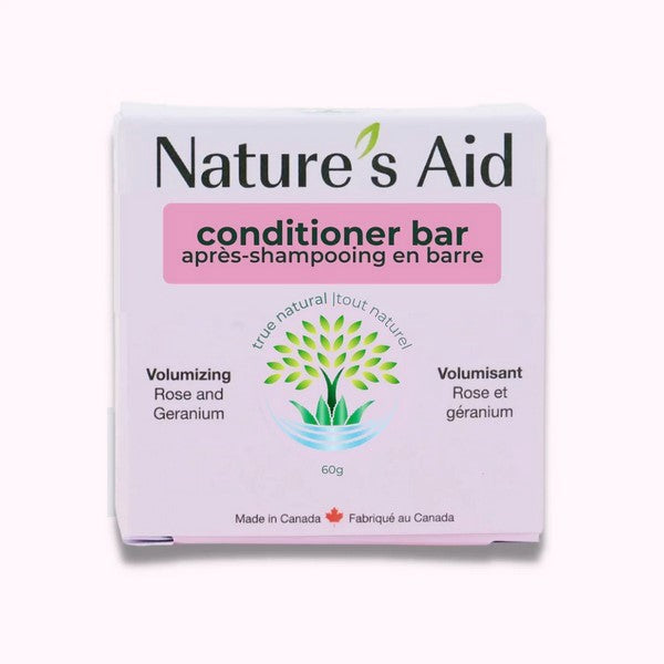 This Volumizing Rose and Geranium conditioner bar from Nature's Aid offers the moisture your hair needs without weighing it down, leaving it feeling full and voluminous. Rose oil is a great nutrient to enhance hairs' health from the very roots up to the ends, as it acts as a hydrating product.