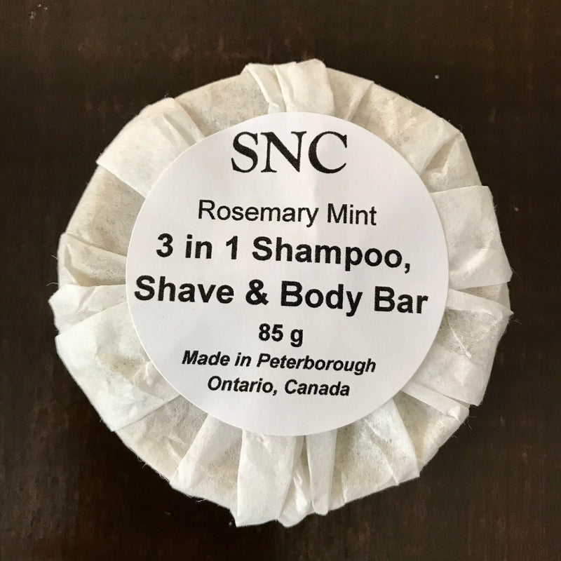 rosemary mint shampoo shave and body bar made in canada