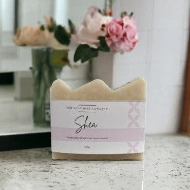 This Shea Butter Artisan Soap from the Old Soul Soap Company is gentle enough for baby's soft skin.  