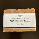 simply natural canada apple cinnamon oatmeal rectangle vegan cider soap crafted in canada with ontario cider
