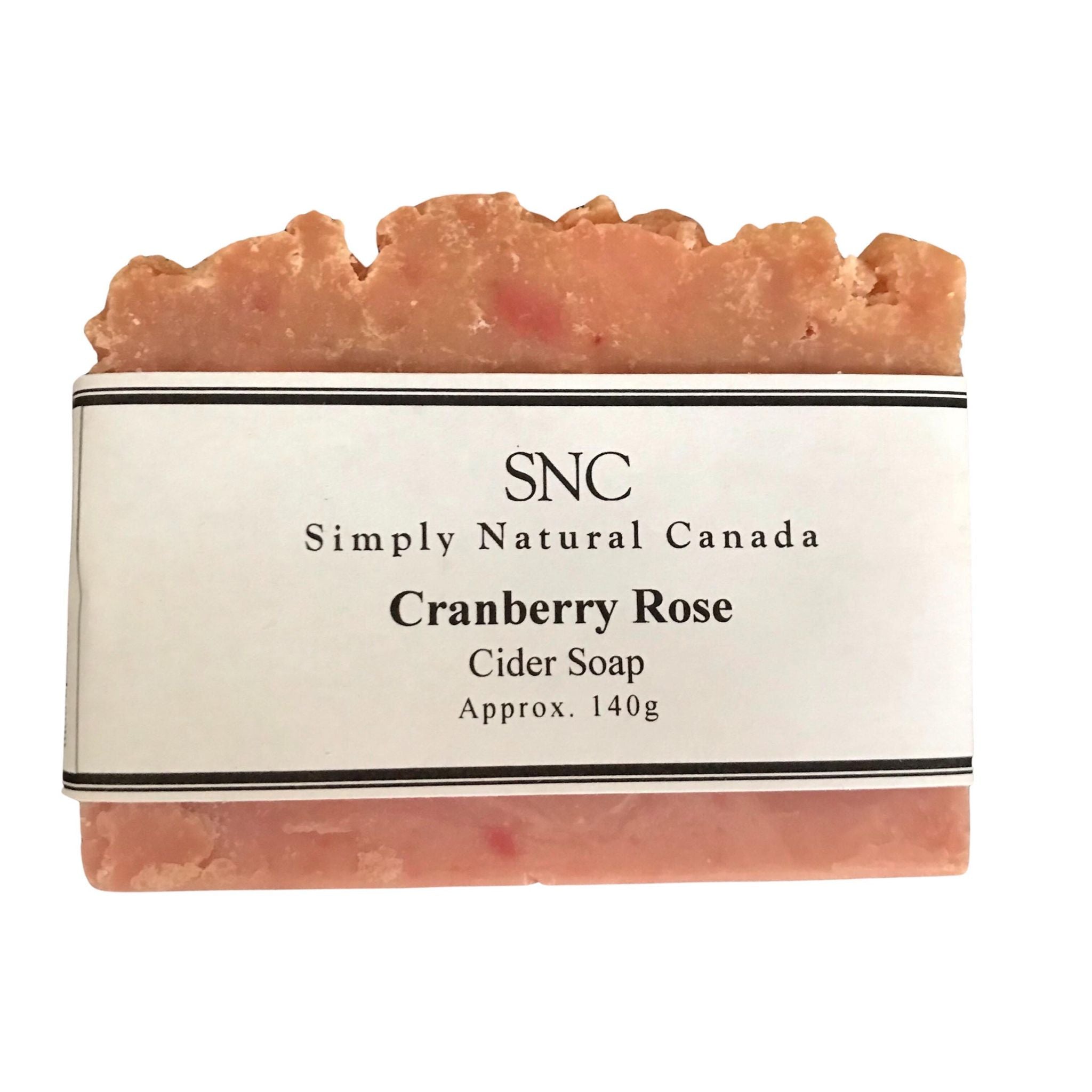 Simply Natural Canada cranberry rose rectangle vegan cider soap made in Canada with Ontario cranberry apple cider