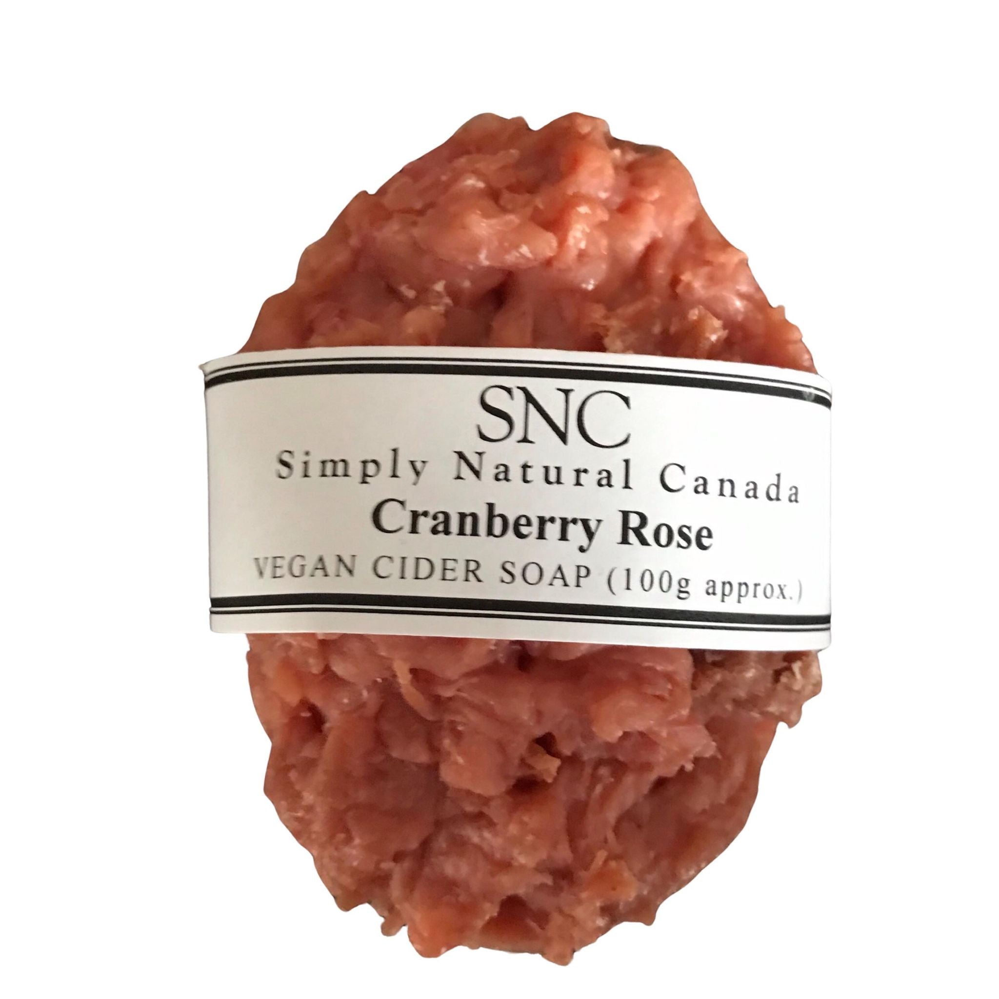 Simply Natural Canada oval cranberry vegan cider soap made in Canada with Ontario cranberry apple cider