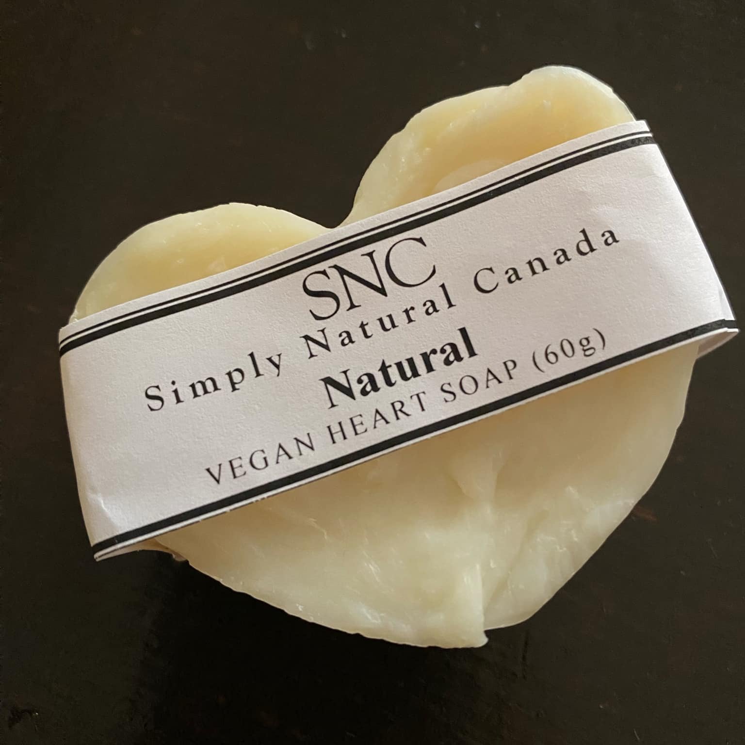 Handcrafted naturally unscented vegan soap in a heart shaped 60 g bar