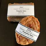 simply natural canada pumpkin spice wine soaps made in Canada with ontario pumpkin wine