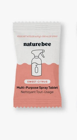 nature bee sweet citrus multi-purpose cleaning tablet in recyclable pouch