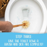 Step three,  give the toilet bowl a brush and you are done.