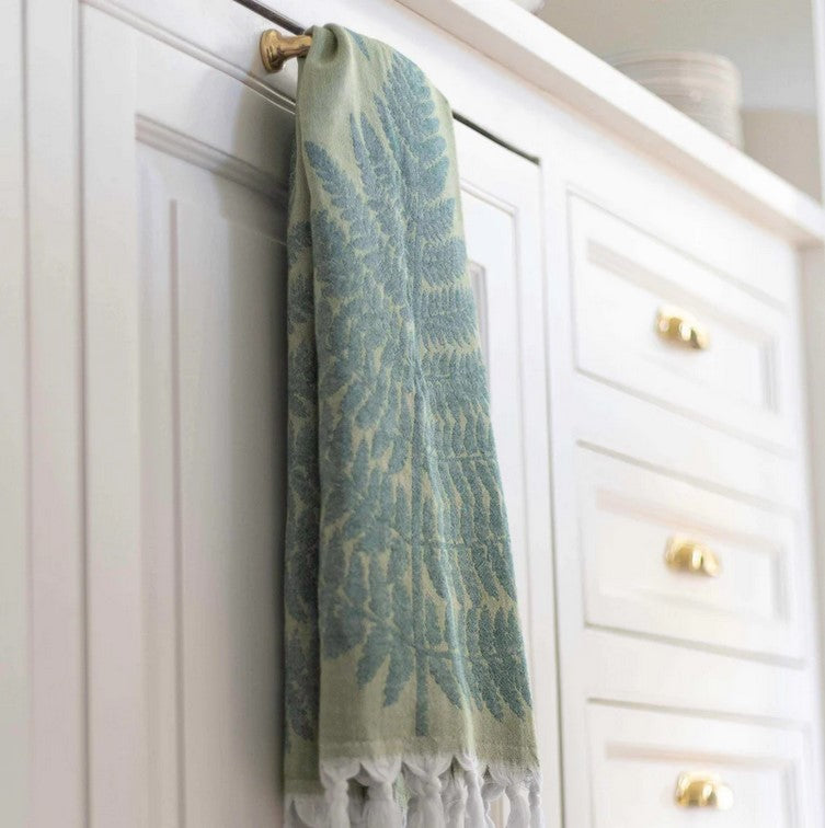 Turkish Cotton Hand Towel - Fern in Green