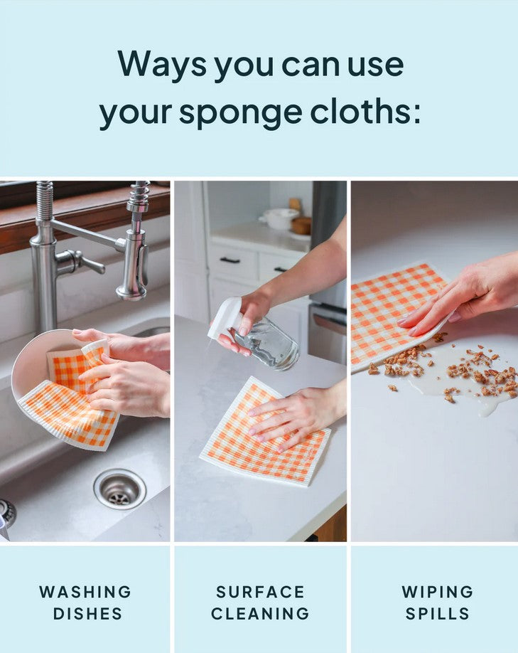 Orange Nature Bee Sponge Cloth Set