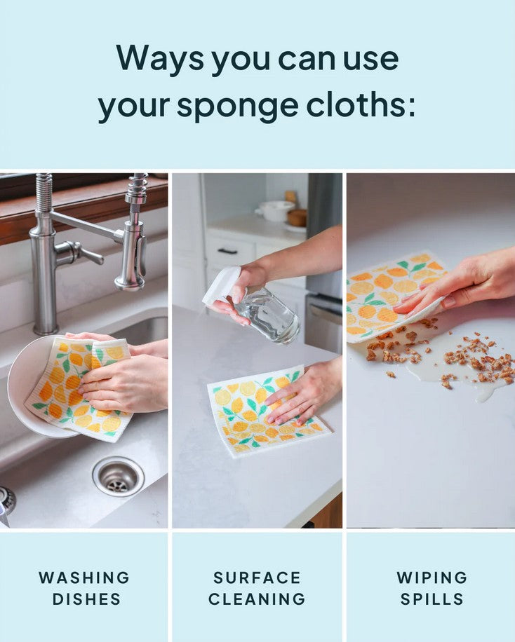 Yellow Swedish Sponge Cloth Set