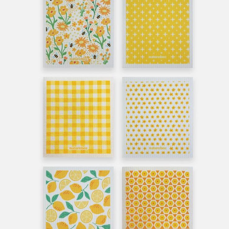 Yellow Swedish Sponge Cloth Set