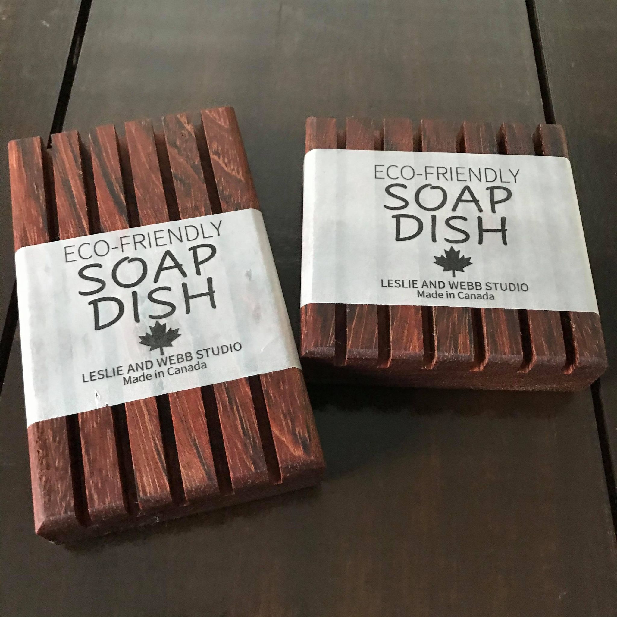 rectangle and square Brazilian Jatoba wood soap dishes made in canada