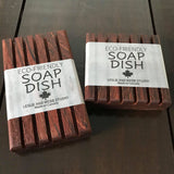 rectangle and square Brazilian Jatoba wood soap dishes made in canada