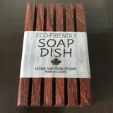 rectangle Brazilian Jatoba Leslie and Webb Studio wood soap dish made in canada