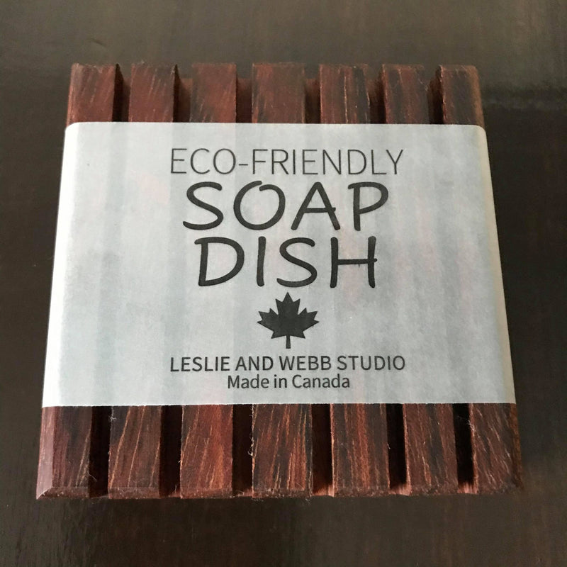 square Brazilian Jatoba Leslie and Webb Studio wood soap dish made in canada