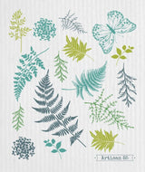 butterfly and assorted ferns artisan 85 swedish cloth